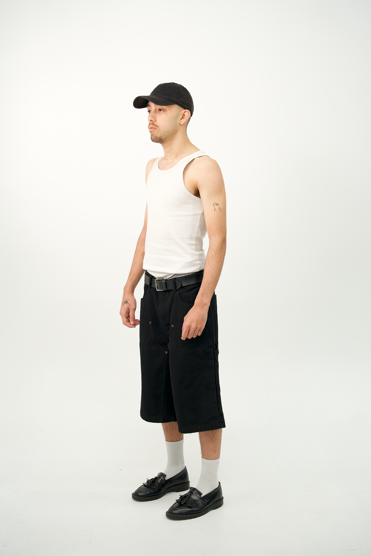 VINTAGE DOUBLE KNEE JORT - BLACK