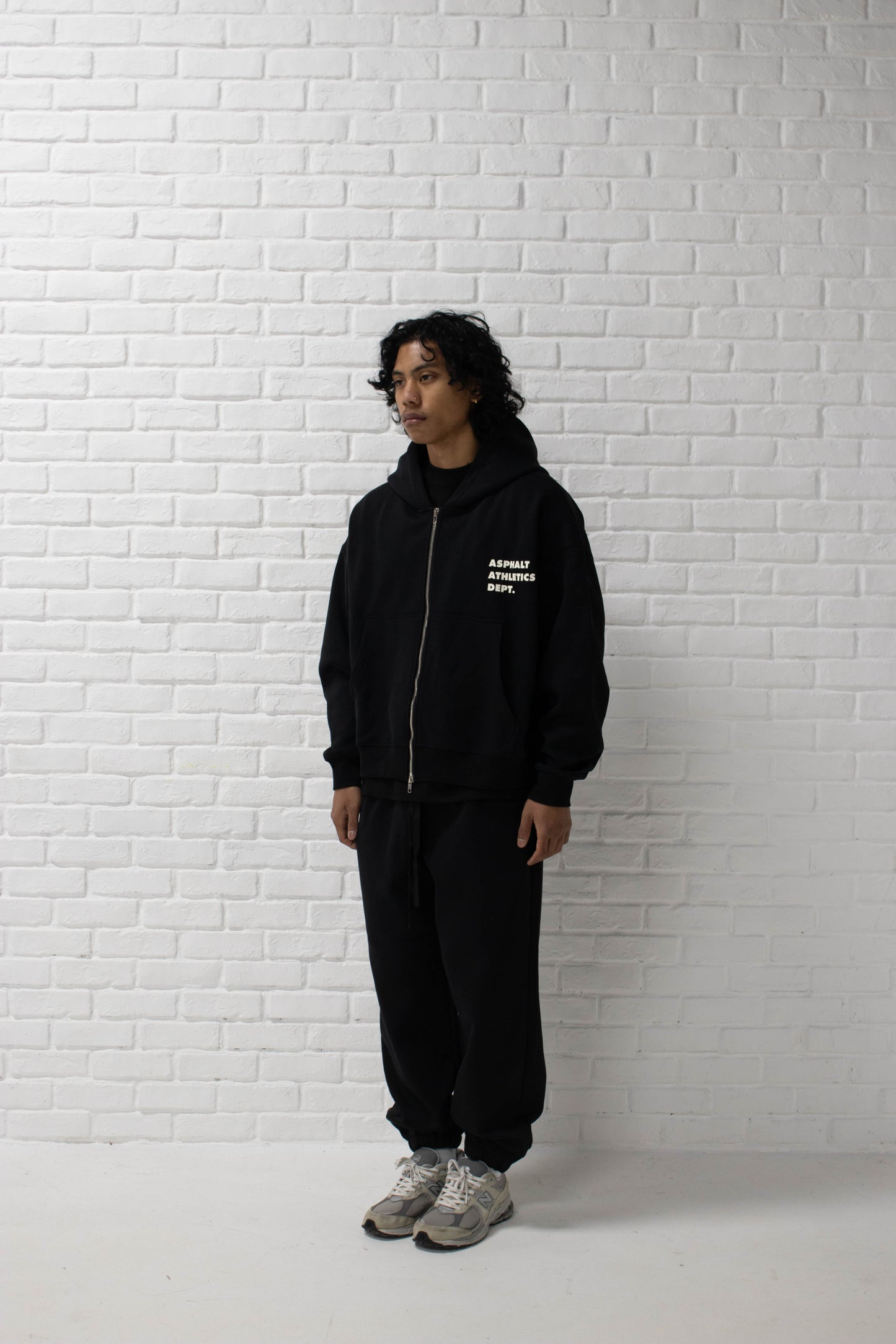 ATHLETIC DEPT. Zip Hoodie - Black