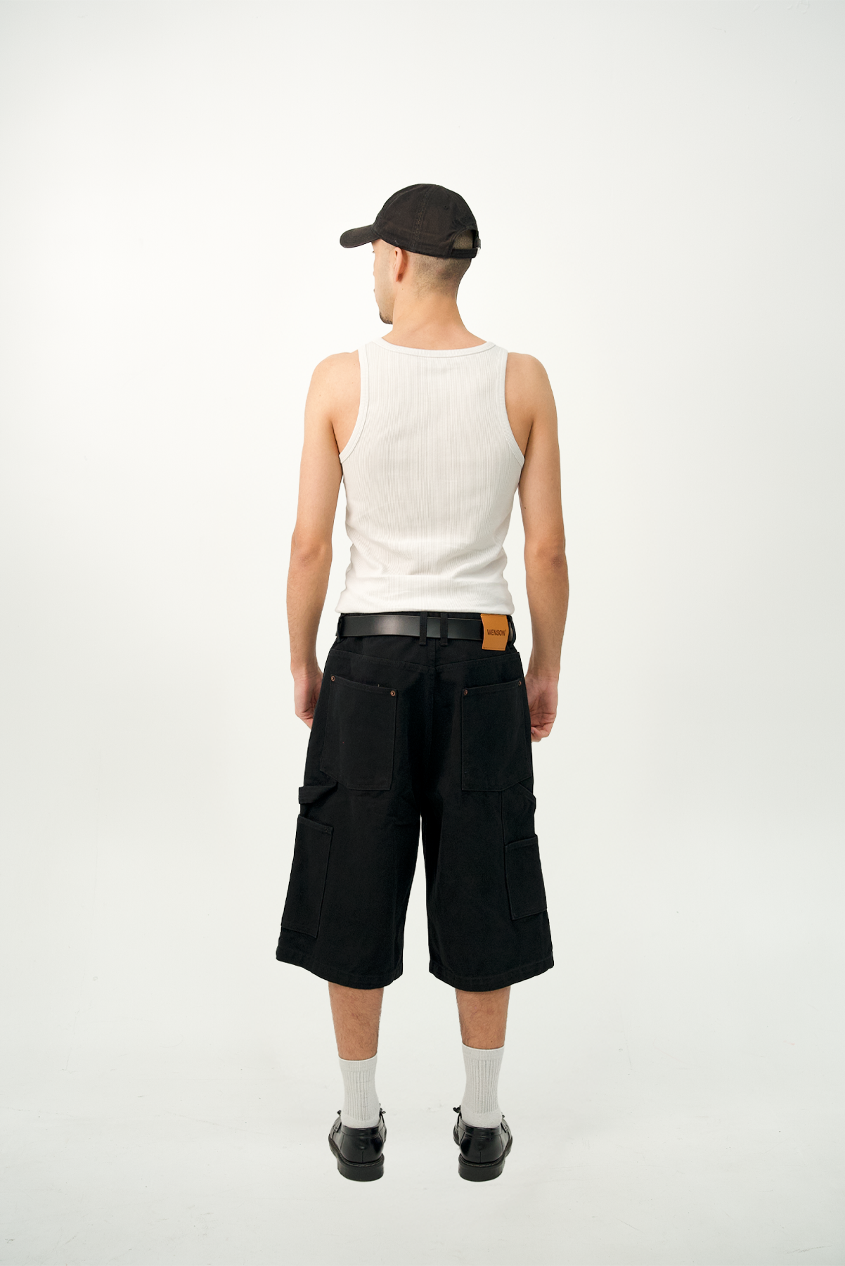 VINTAGE DOUBLE KNEE JORT - BLACK