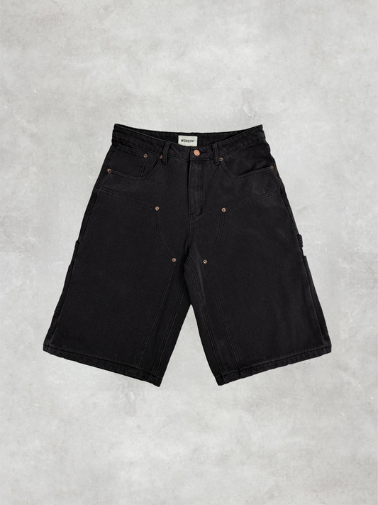 VINTAGE DOUBLE KNEE JORT - BLACK