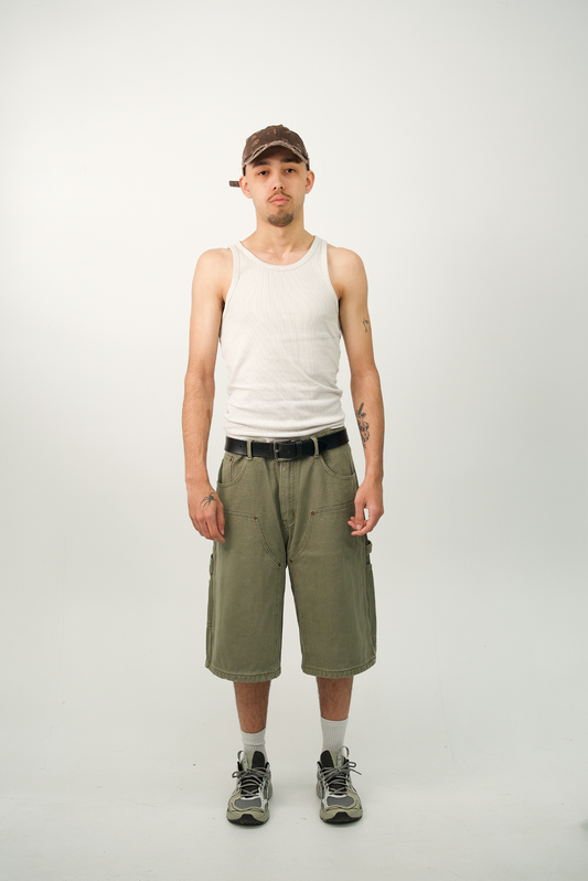 VINTAGE DOUBLE KNEE JORT - MOSS