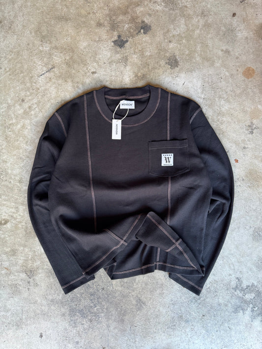 “KRUEGER” Waffle Longsleeve - Black