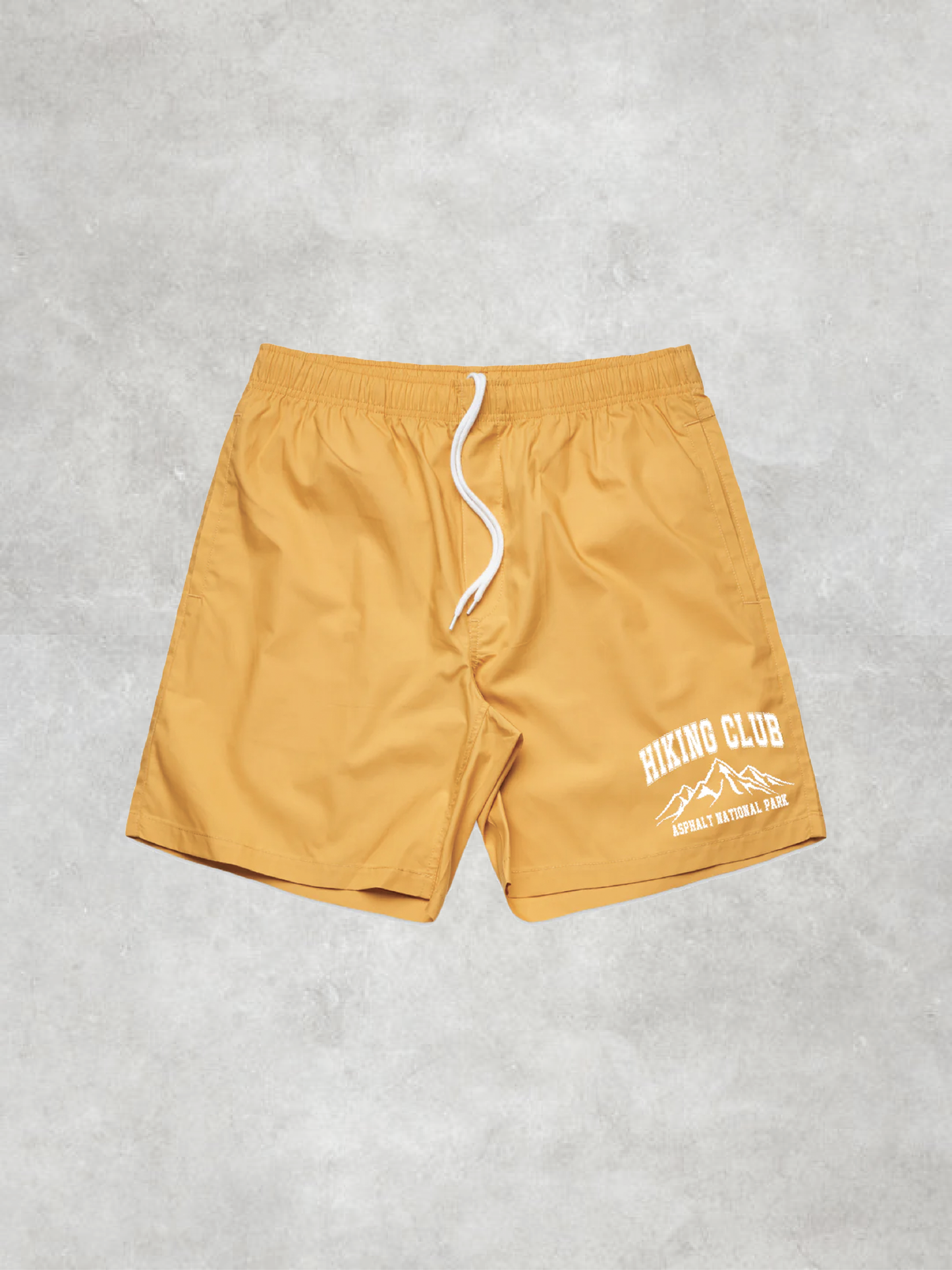 "Hiking Club" Nylon Shorts - Mustard Yellow
